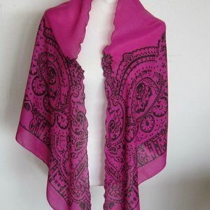 TARNISH, NORDSTROM'S, BANDANA PRINT PURPLE SHAWL, ITALY